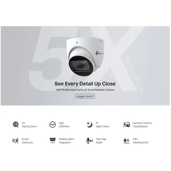 TP-Link INSIGHT S445ZI IP Security Camera - 4MP, 1/2.9" Progressive Scan CMOS, IP67, White, 5YR, imagen 2