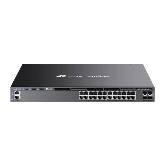 TP-Link SG6428XHP Network Switch - 24-Port, Managed, 1U, AC, Black