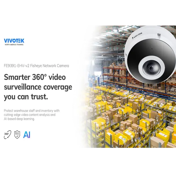 VIVOTEK FE9391-EHV-V2 Fisheye Panoramic AI Camera - 12MP, 1/2.3", 5YR, image 4