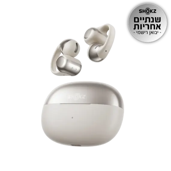 SHOKZ OpenDots ONE E310-ST-GY Headphones - Open-ear, Wireless, Bluetooth 5.4, Built-in Microphone, IP54, Grey, 2YR