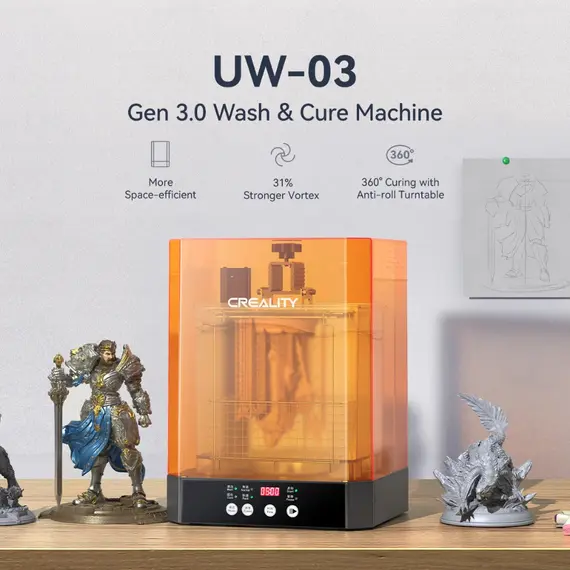 מכונת שטיפה וייבוש דגם UW-03 מבית Creality, image 2