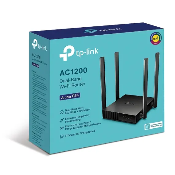TP-Link Archer C54 Wireless Router - Wi-Fi 5 802.11ac, AC1200, Black, 6 image