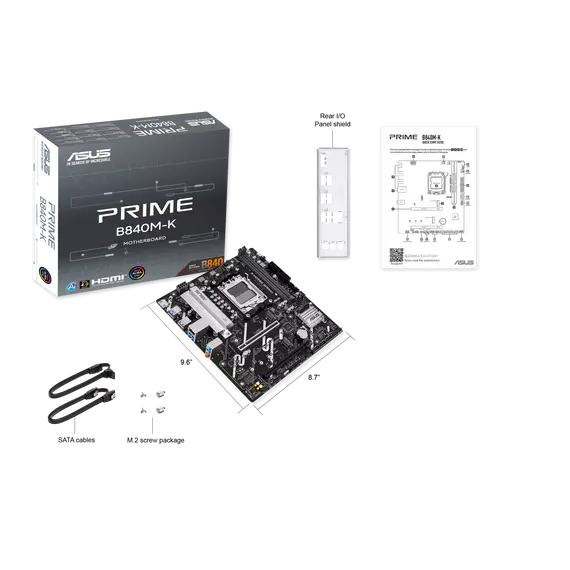 ASUS 90MB1PK0-M0EAY0 PRIME B840M-K Motherboard - AM5, AMD B840, Micro-ATX – לוח אם אסוס, תמונה 5