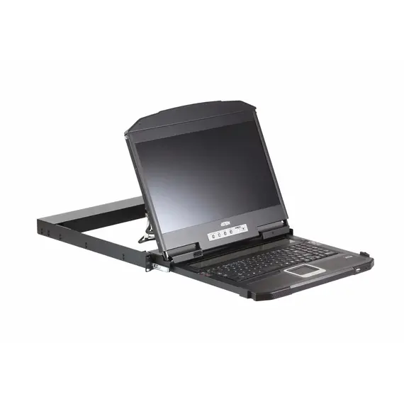 ATEN CL3800NW-ATA-AG LCD KVM Switch - HDMI, DVI-D, VGA HDB-15, 2 local users, 18.5", US English, Black, 4 image