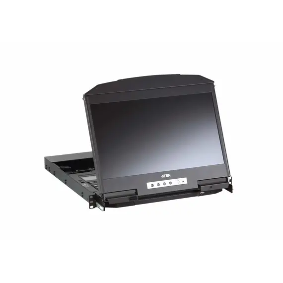 ATEN CL3800NW-ATA-AG LCD KVM Switch - HDMI, DVI-D, VGA HDB-15, 2 local users, 18.5", US English, Black, 5 image