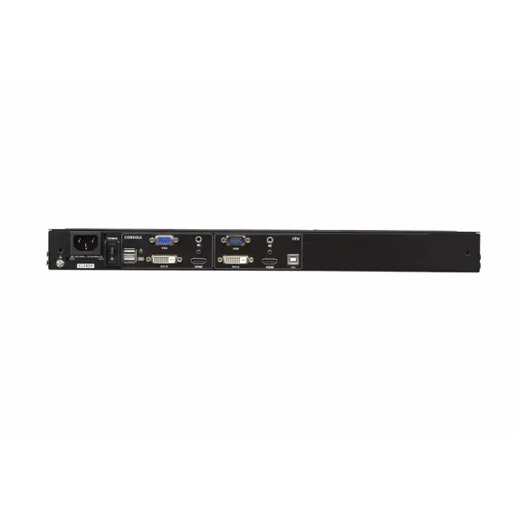 ATEN CL3800NW-ATA-AG LCD KVM Switch - HDMI, DVI-D, VGA HDB-15, 2 local users, 18.5", US English, Black, 6 image