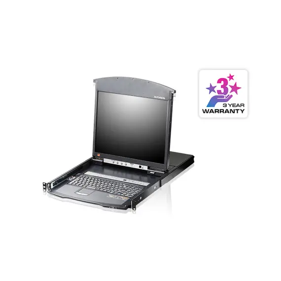 ATEN KL1516AIN-AXA-AG LCD KVM Switch - VGA, 19", 1920 x 1200 pixels, US English, Black, 2 image