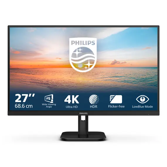 Philips 27E1N1800A/00 Computer Monitor - 27", 4K UHD, IPS, 60 Hz, Black, 3 image
