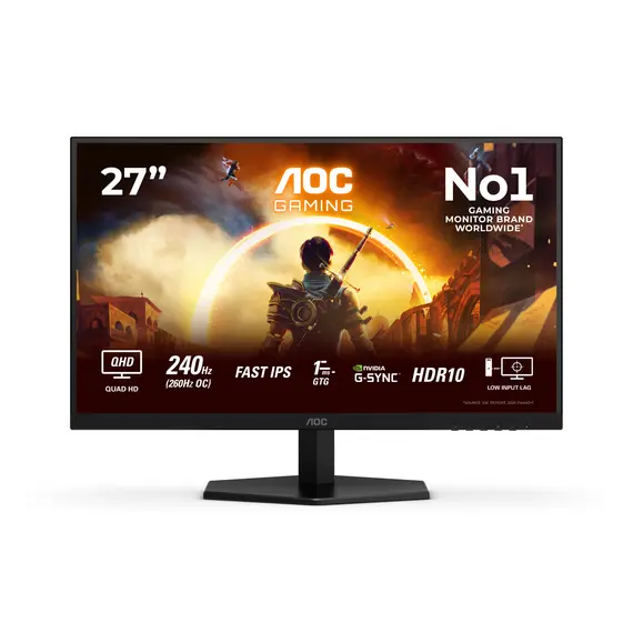 AOC Q27G42ZE/69 Gaming Monitor - 27", Quad HD, Fast IPS, 260 Hz, Black, 3YR, 2 image