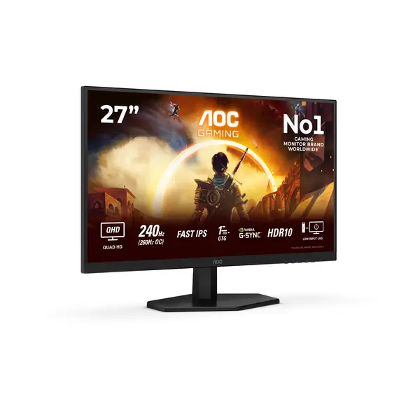 AOC Q27G42ZE/69 Gaming Monitor - 27", Quad HD, Fast IPS, 260 Hz, Black, 3YR, 3 image