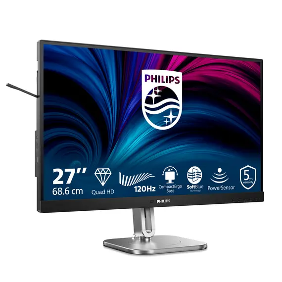Philips 27B2N4500/00 Computer Monitor - 27", Quad HD, IPS, 120 Hz, Black, 3 image