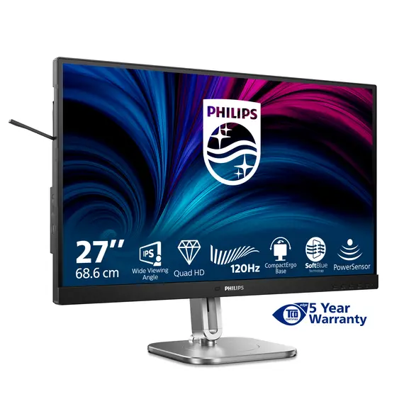 Philips 27B2N4500/00 Computer Monitor - 27", Quad HD, IPS, 120 Hz, Black, 4 image