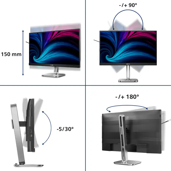 Philips 27B2N4500/00 Computer Monitor - 27", Quad HD, IPS, 120 Hz, Black, 5 image