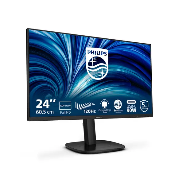 Philips 24B2U3301/00 Computer Monitor - 23.8", Full HD, IPS, 120 Hz, Black, 3 image