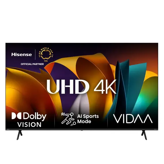Hisense 65A69N TV - 65", 4K Ultra HD, DLED, 60 Hz, VIDAA, Wi-Fi, Bluetooth, Black