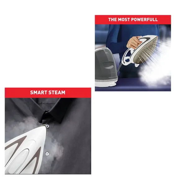 Tefal GV9567E1 - Steam Iron, 289 mm, 2600 W, White, Grey, 1YR, תמונה 5