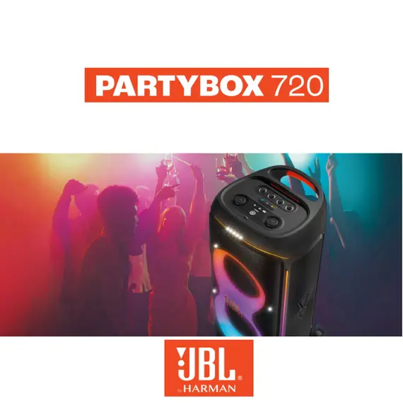 JBL JBLPARTYBOX720EU Party Speaker - 800 W, Bluetooth 5.4, Wired & Wireless, IPX4, 942 mm, Black, 3 image