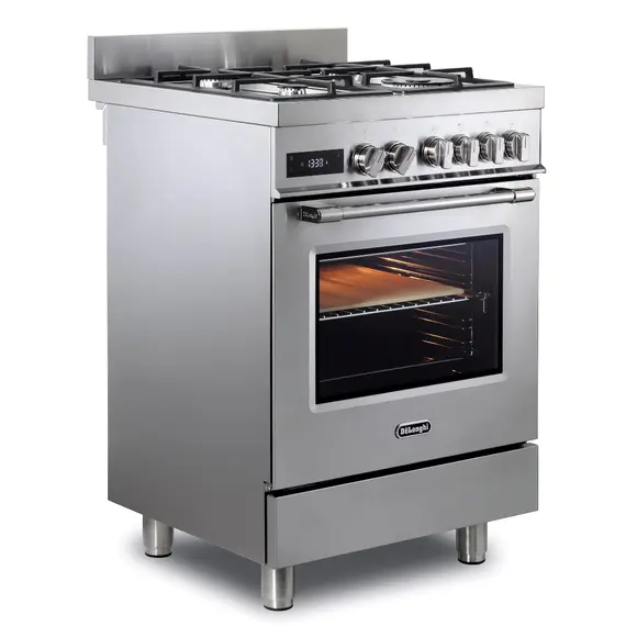 DeLonghi PRO 66 MXL PZ Freestanding Cooker - Gas, 4 Burners, A, Stainless Steel, 1YR, image 3