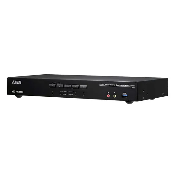 ATEN CS1844 KVM Switch - HDMI 2.0, 10 ports, 4K DCI, 4 displays, Black, 1YR