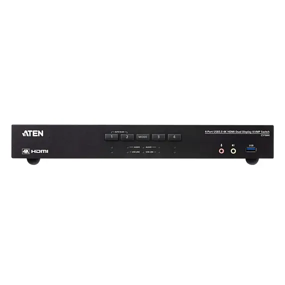 ATEN CS1844 KVM Switch - HDMI 2.0, 10 ports, 4K DCI, 4 displays, Black, 1YR, 2 image
