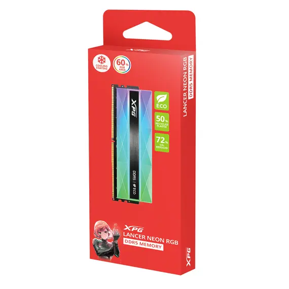 XPG AX5U6000C3016G-CLANRSG Memory Module - 16GB, DDR5, 6000, CL30-40-40, RGB, EXPO/XMP, Grey, 4 image
