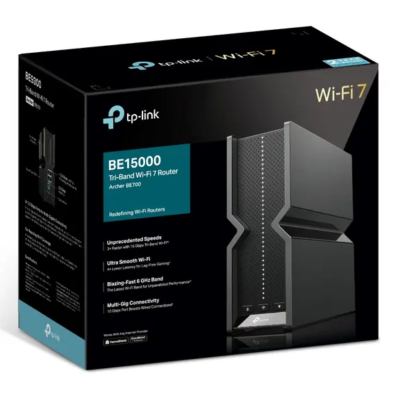 TP-Link ARCHER BE700 Wireless Router - Wi-Fi 7 802.11be, BE15000, USB port, SFP+, Black, 5 image