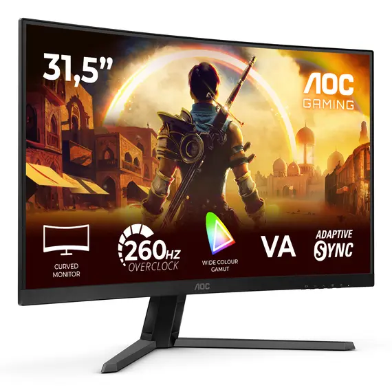 AOC C32G42ZE Gaming Monitor - 31.5", Full HD, VA, 240Hz Native, 260Hz OC, Curved, Black, 3YR, 2 image