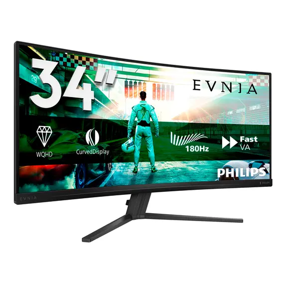 Philips 34M2C3500L/00 Gaming Monitor - 34", Quad HD, Fast VA, 180 Hz, 21:9, Curved 1500R, Dark Grey, 3 image
