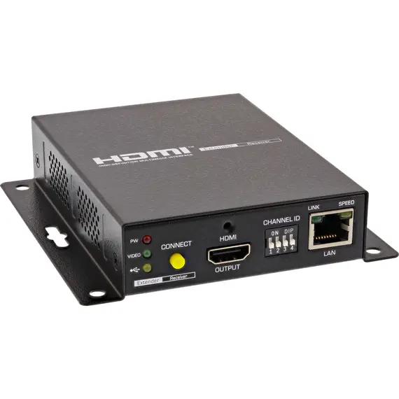InLine 64601 Transmitter & Receiver - Wired, 100 m, 30 Hz, HDMI 2.0, Black, 4 image