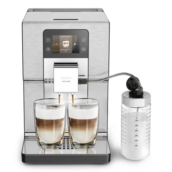 Krups EA877D10 - Espresso Machine, 1550 W, Black, Brushed Steel