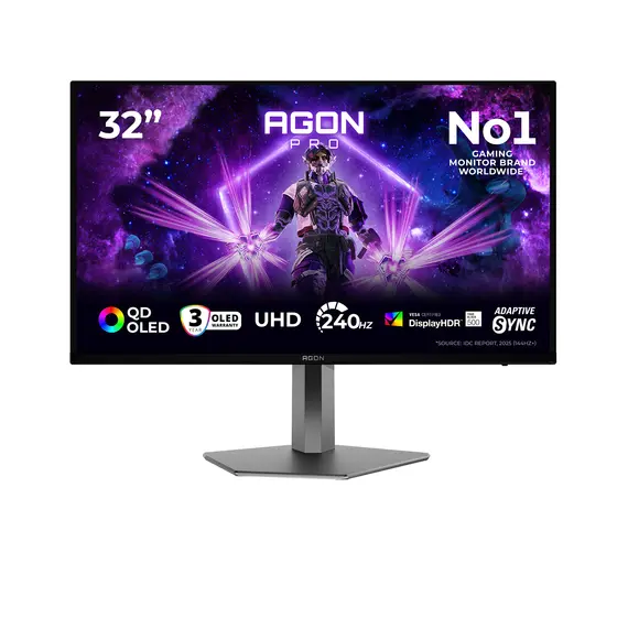 AOC AG326UZD2 Gaming Monitor - 31.5", 4K Ultra HD, QD-OLED, 240 Hz, Black, 3YR