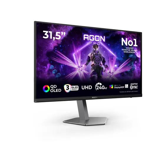 AOC AG326UZD2 Gaming Monitor - 31.5", 4K Ultra HD, QD-OLED, 240 Hz, Black, 3YR, 3 image