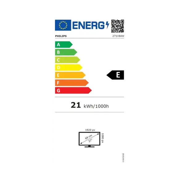 Philips 271V8AW/00 Computer Monitor - 27", Full HD, IPS, 100 Hz, 16:9, Flat, White, imagen 4