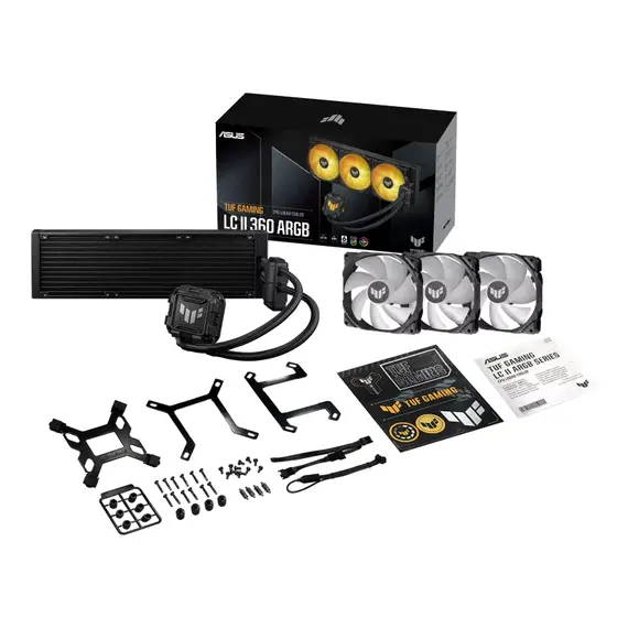 ASUS 90RC00M1-M0UAY0 TUF GAMING LC II 360 ARGB Liquid CPU Cooler - 360 mm, 3x 120 mm, 6 Years Warranty, 2000 RPM, Aluminium, Copper, Black, 6YR, image 5