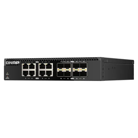 QNAP QSW-3216R-8S8T Unmanaged Switch - 8x 10G RJ-45, Half-width Rackmount, L2, AC, Black, 2YR, imagen 2