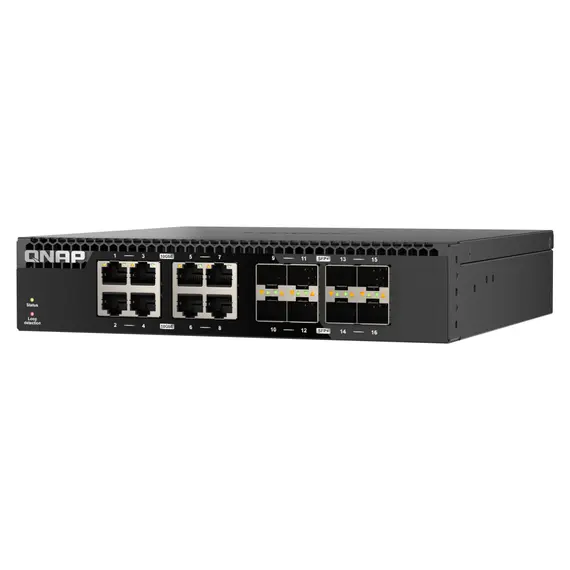 QNAP QSW-3216R-8S8T Unmanaged Switch - 8x 10G RJ-45, Half-width Rackmount, L2, AC, Black, 2YR, imagen 4