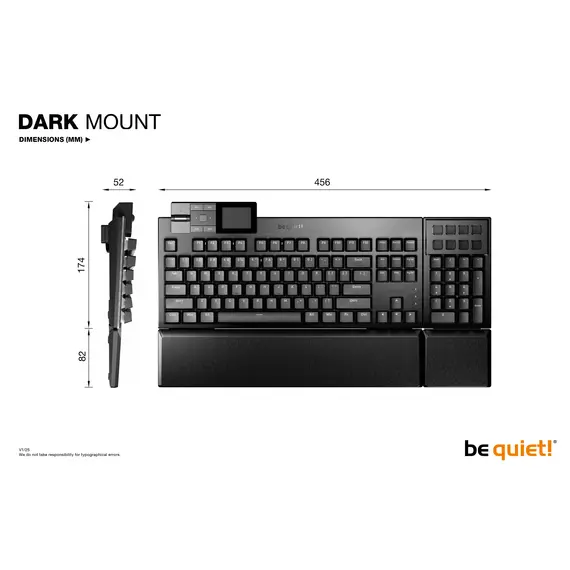 be quiet! BT001US Keyboard - Standard, Mechanical, USB, Wired, US English, RGB, Windows, Black, 2YR, imagen 10