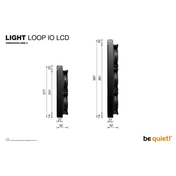 Be quiet! BW033 Light Loop IO LCD 360 mm White Liquid CPU Cooler - 360 mm, 3x 120 mm, RGB, 3 Years Warranty, 360 mm, Rifle Bearing, 1 pcs, 2100 RPM, 52 mm, 3YR, imagen 8