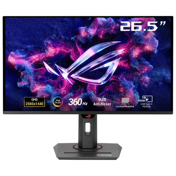 ASUS 90LM0AN0-B01970 Gaming Monitor - 26.5", Quad HD, QD-OLED, 360 Hz, Black, 3YR – מסך מחשב אסוס