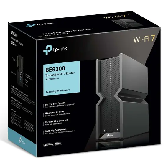 TP-Link ARCHER BE550 Wireless Router - Wi-Fi 7 802.11be, BE9300, 4 × 2.5 Gbps, USB port, Black, imagen 9