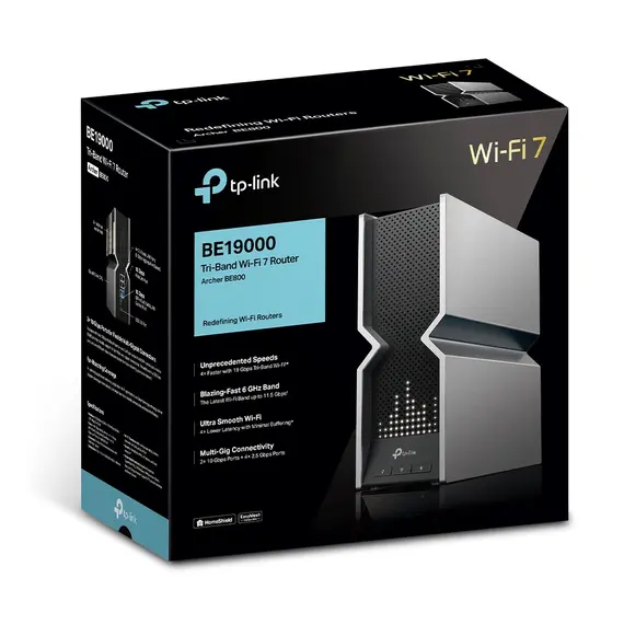 TP-Link ARCHER BE800 Wireless Router - Wi-Fi 7 802.11be, BE19000, 2.5G, 4, USB port, Black, imagen 10