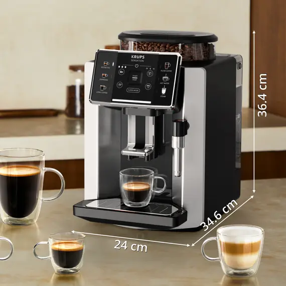 Krups EA910E10 - Espresso Machine, 1450 W, Aluminium, Black, 2YR, imagen 11