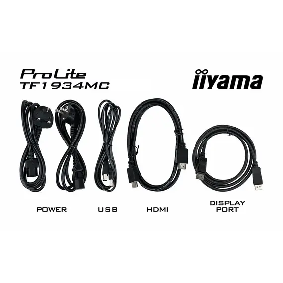 Iiyama TF1934MC-B7X Touch Monitor - 19", SXGA, IPS LED, 75 Hz, 5:4, Flat, Touch, IP65, Black, 3YR – מסך מחשב, תמונה 4
