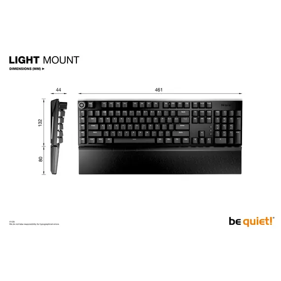 Be quiet! BT003US Keyboard - Standard, Mechanical, USB, Wired, US English, RGB, Windows, Black, 2YR, imagen 9