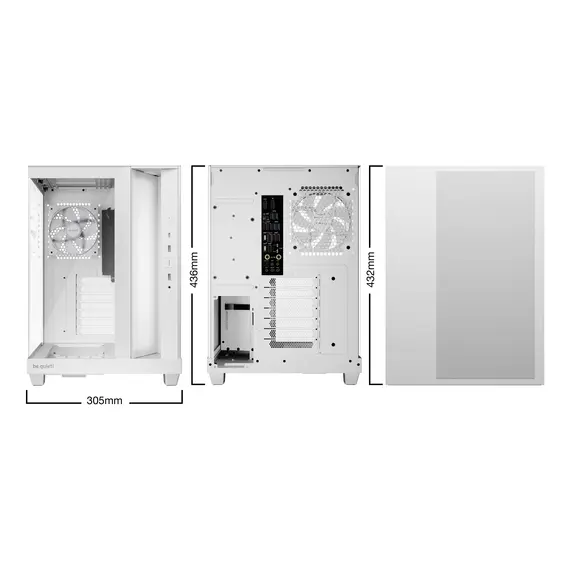 Be quiet! BGW86 PC Case - ATX, Glass, 185 mm, 400 mm, White – מארז גיימינג, תמונה 2
