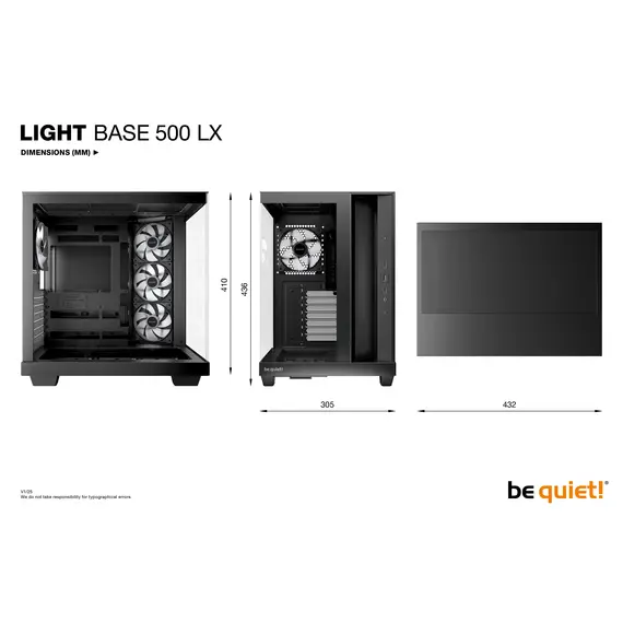 Be quiet! BGW85 PC Case - ATX, Glass, 185 mm, 400 mm, Black, 3YR – מארז גיימינג, תמונה 9