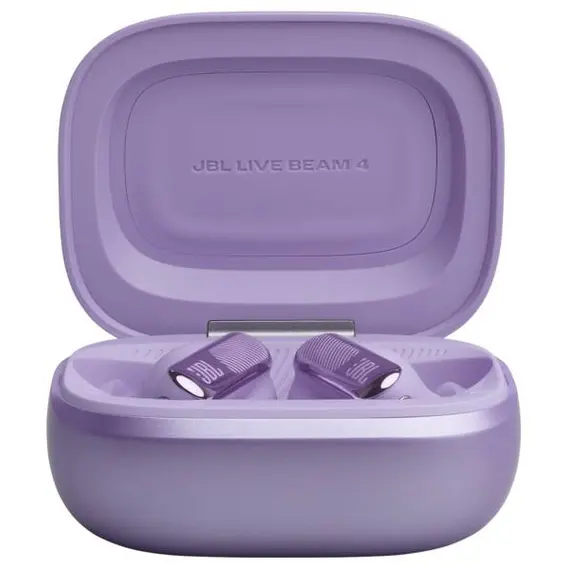 JBL JBLLIVEBEAM4PUR Headphones - Spatial Sound, Wireless, Bluetooth, In-ear, Built-in Microphone, 48 hours, IP55, Purple – אוזניות, תמונה 4