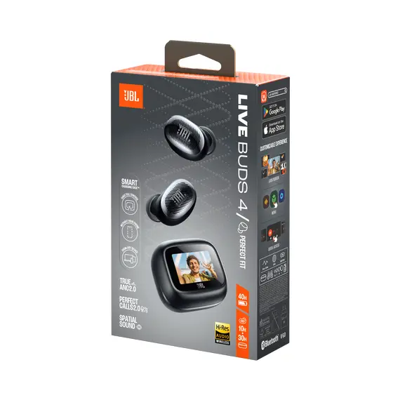 JBL JBLLIVEBUDS4BLK Headphones - True Wireless, Wireless, Bluetooth 6.0, Spatial Sound, 6 Microphones, IP55, Black, imagen 8