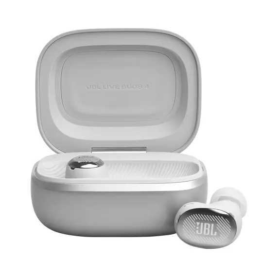 JBL JBLLIVEBUDS4SIL Headphones - Intraaural, Wireless, Bluetooth 6.0, Spatial Sound, Built-in Microphone, 6 Microphones, IP55, Silver, 1YR – אוזניות, תמונה 7