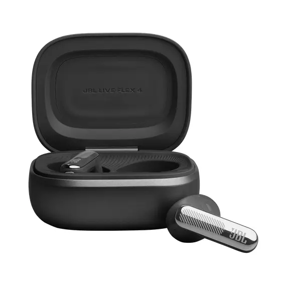 JBL JBLLIVEFLEX4BLK Headphones - Surround Sound, Wireless, Bluetooth 6.0, In-Ear, Built-in Microphone, IP54, Black, 1YR, image 8